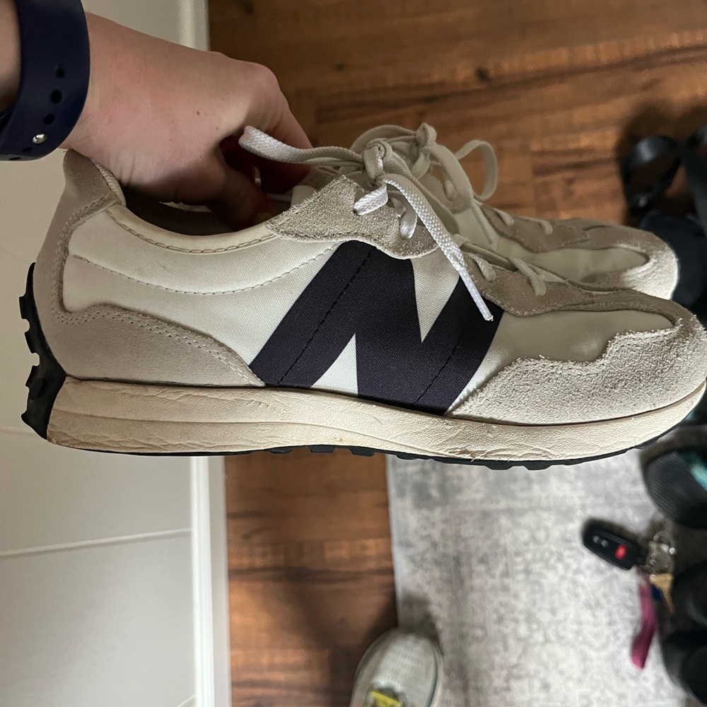 New Balance Cream and Black Sneakers